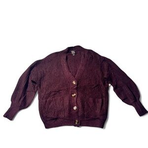 Worthington Deep Burgundy Cardigan Sweater